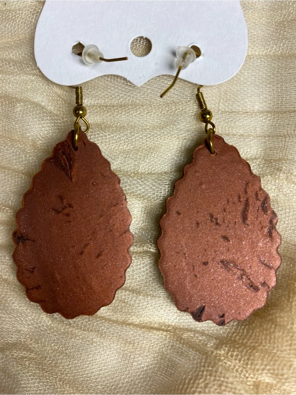 Handcrafted Brown Teardrop Dangle Earrings